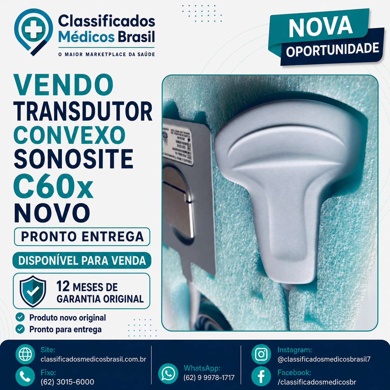 Transdutor SonoSite convexo C60X – Novo